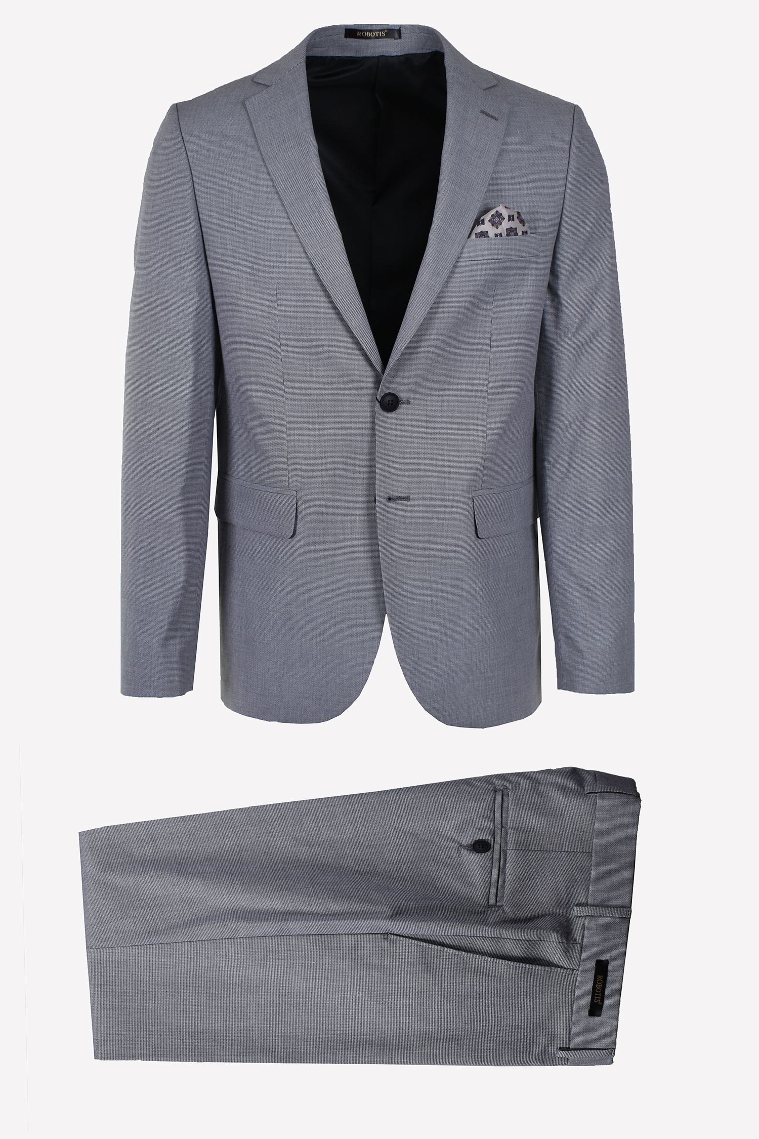 ΚΟΣΤΟΥΜΙ ΒΑΜΒΑΚΕΡΟ ΓΚΡΙ ΑΝΟΙΚΤΟ SLIM FIT